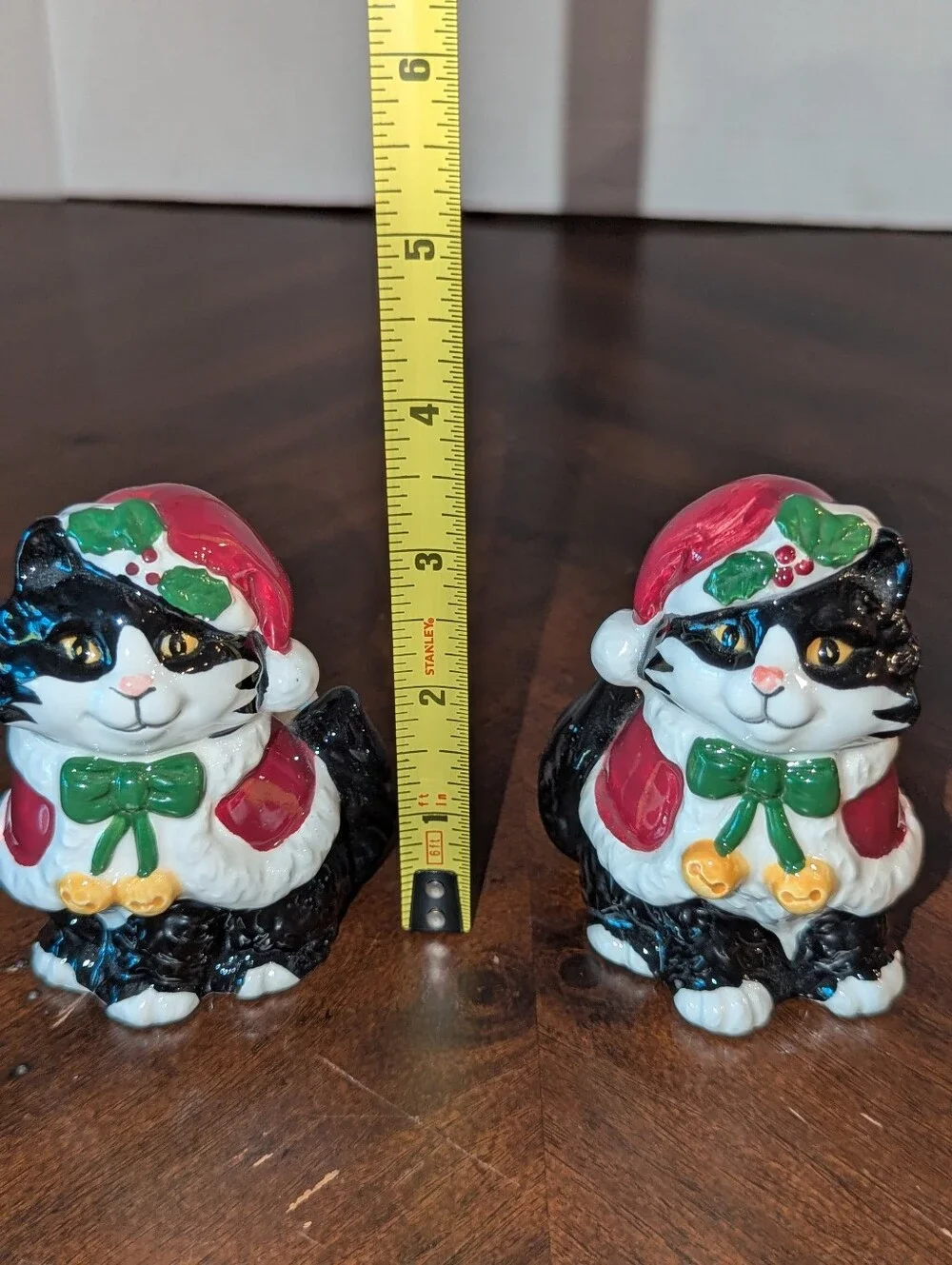 VTG Otagiri Japan Cindy Sugawara Christmas Tuxedo Cat Napkin Holder Candle Set